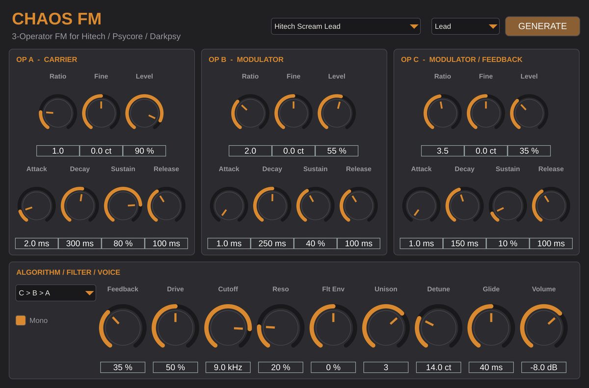 Chaos FM plugin window