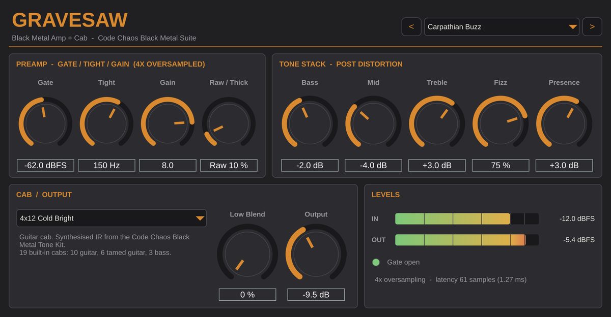 Gravesaw plugin window