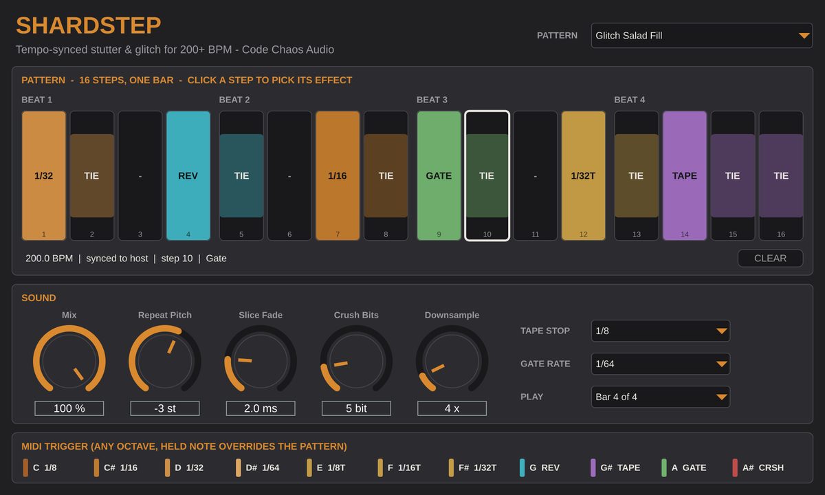 Shardstep plugin window